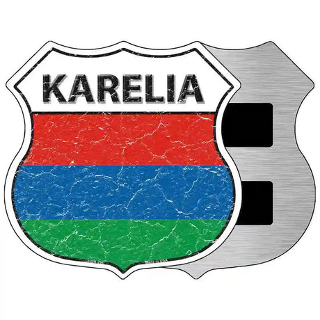 Karelia Flag Highway Shield Metal Sign 5" (HSM)