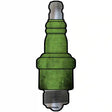 Lime Green Oil Rubbed Novelty Metal Spark Plug Sign J-013