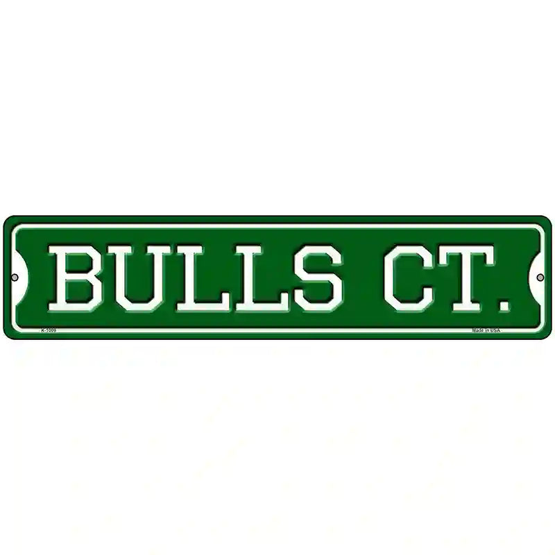 Bulls Ct Novelty Metal Street Sign 18" x 4" (K)