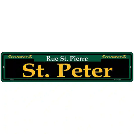 St. Peter Green Novelty Metal Street Sign 18" x 4" (K)