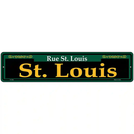 St. Louis Green Novelty Metal Street Sign 18" x 4" (K)
