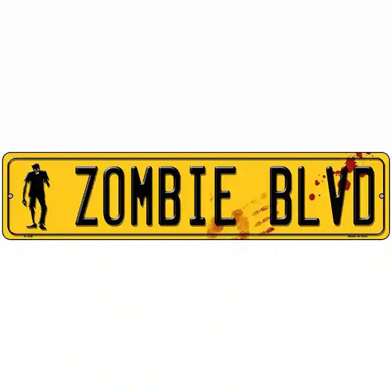 Zombie Blvd Metal Novelty Street Sign 18" x 4" (K)