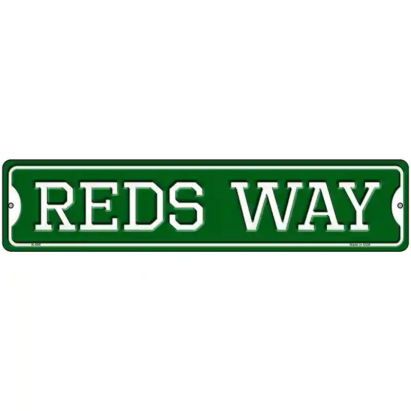 Reds Way Novelty Metal Street Sign 18" x 4" (K)