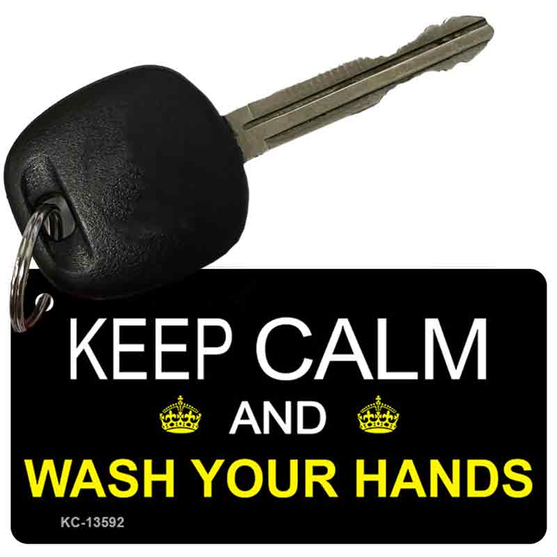 Keep Calm Wash Your Hands Novelty Metal Key Chain KC-13592