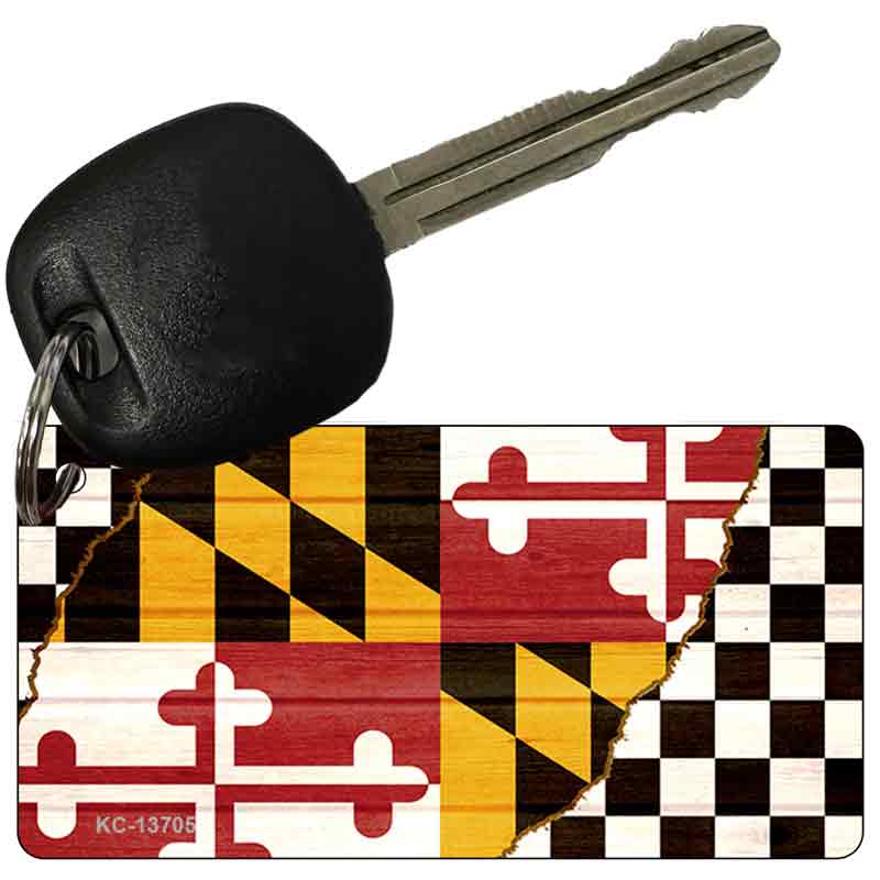 Maryland Racing Flag Novelty Metal Key Chain KC-13705