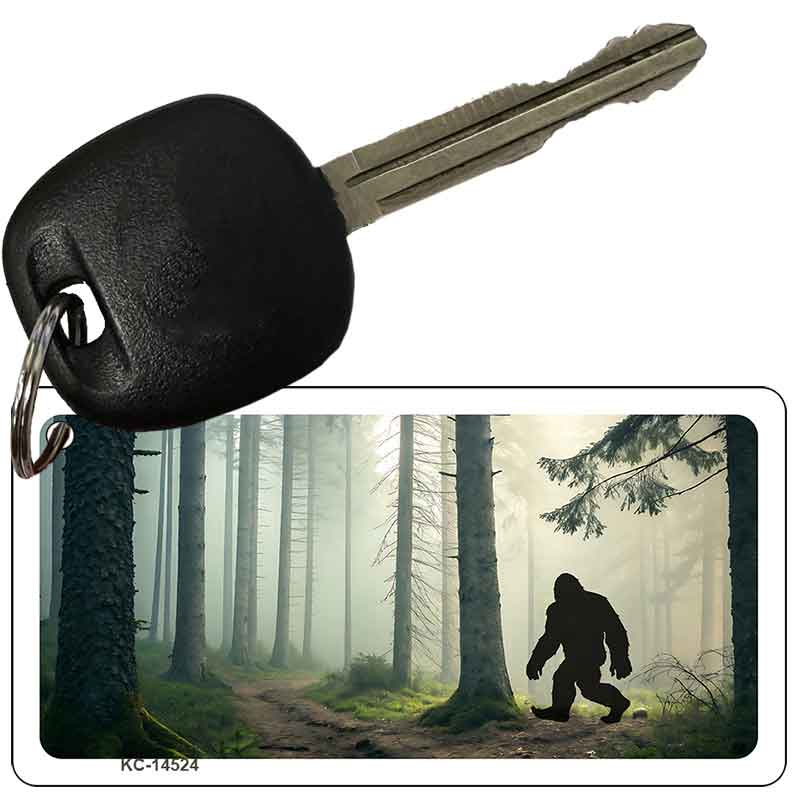 Bigfoot Silhouette Forest Novelty Aluminum Key Chain KC-14524