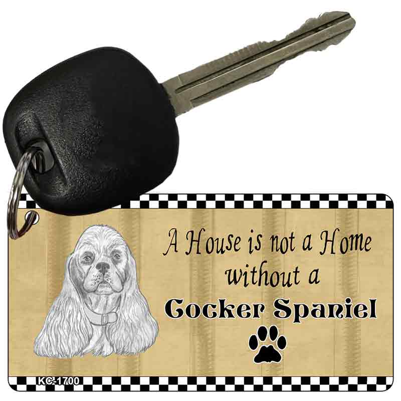 Cocker Spaniel Pencil Sketch Novelty Metal Key Chain KC-1700