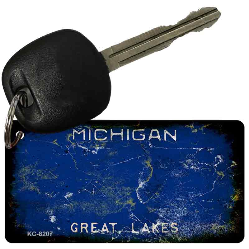 Michigan Rusty Blank Key Chain KC-8207