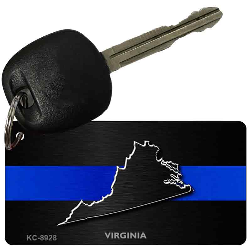 Virginia Thin Blue Line Novelty Metal Key Chain KC-8928