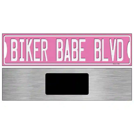 Biker Babe Pink Novelty Metal Street Sign 6" x 1.5" (KM)