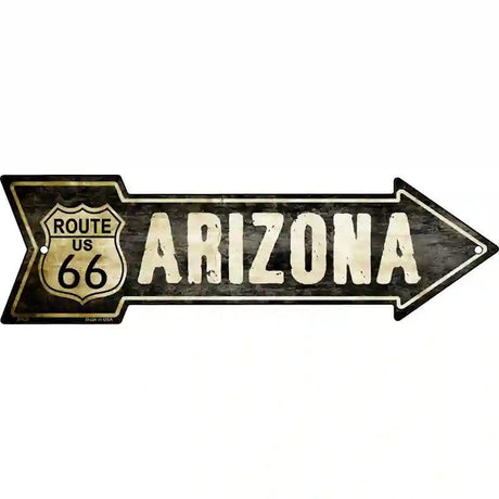 Vintage Route 66 Arizona Novelty Metal Arrow Sign 23" x 7" (LA)