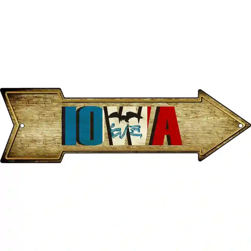 Iowa Novelty Metal Arrow Sign 23" x 7" (LA)