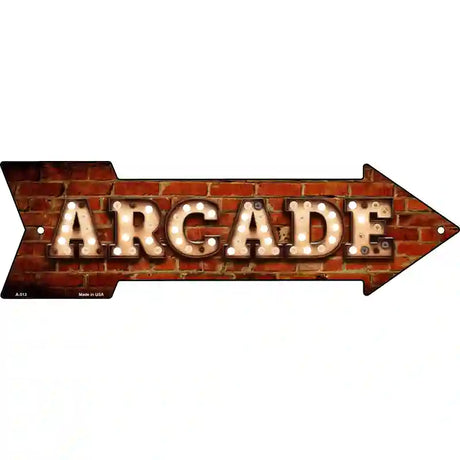 Arcade Bulb Letters Novelty Metal Arrow Sign 23" x 7" (LA)