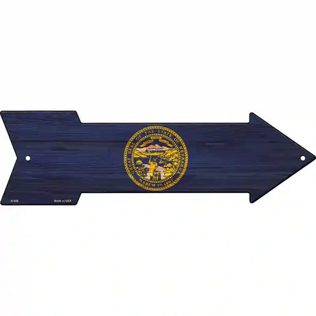 Nebraska State Flag Novelty Metal Arrow Sign 23" x 7" (LA)