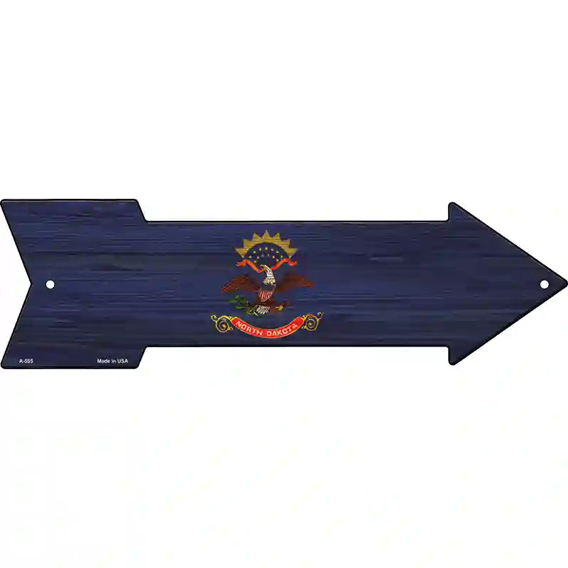 North Dakota State Flag Novelty Metal Arrow Sign 23" x 7" (LA)