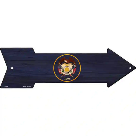 Utah State Flag Novelty Metal Arrow Sign 23" x 7" (LA)