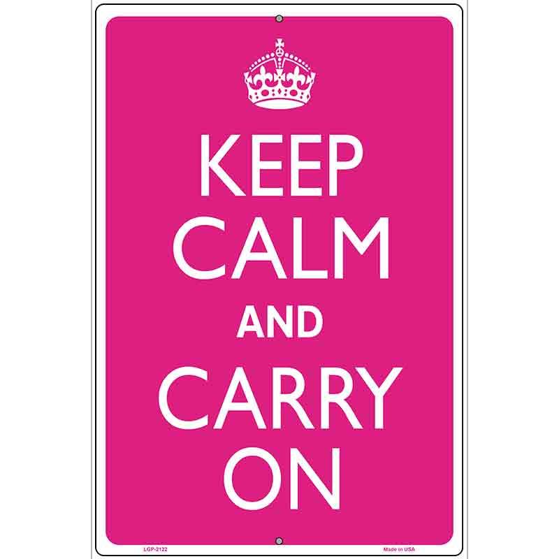 Keep Calm And Carry On Metal Novelty Parking Sign 12" x 18" (LGP)