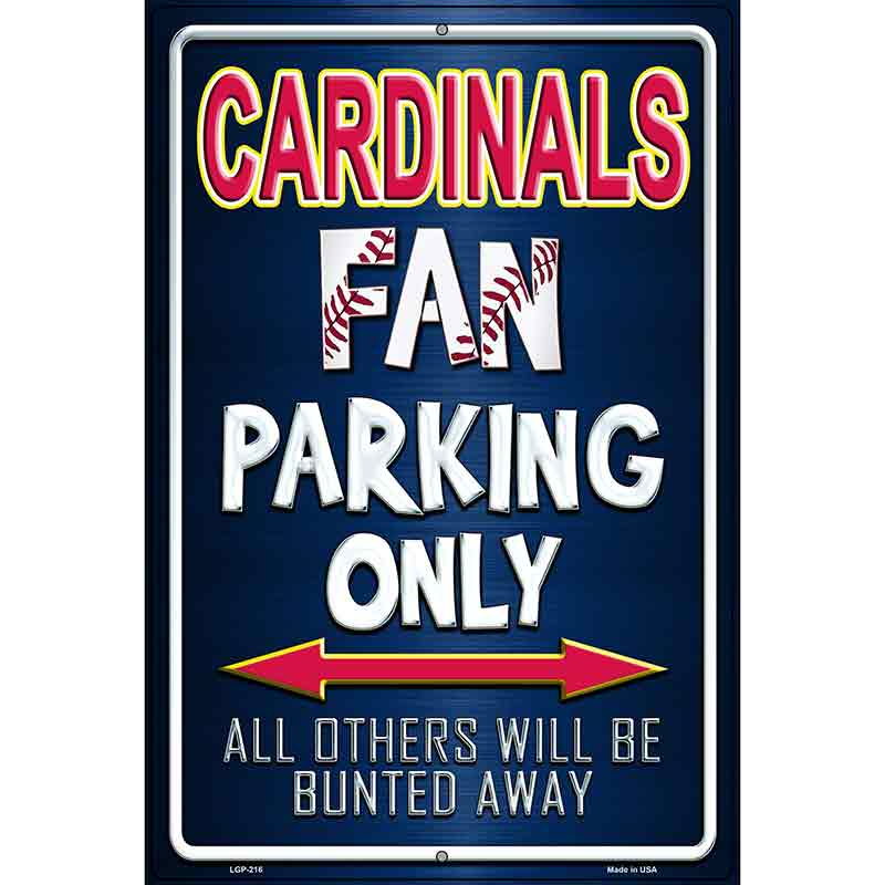 Cardinals Metal Novelty Parking Sign P-216 12" x 18" (LGP)