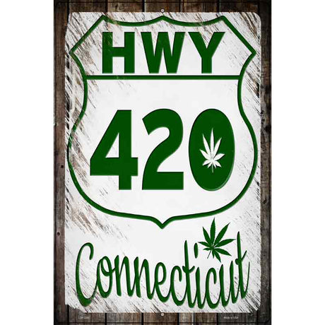 HWY 420 Connecticut Novelty Metal Parking Sign 12" x 18" (LGP)