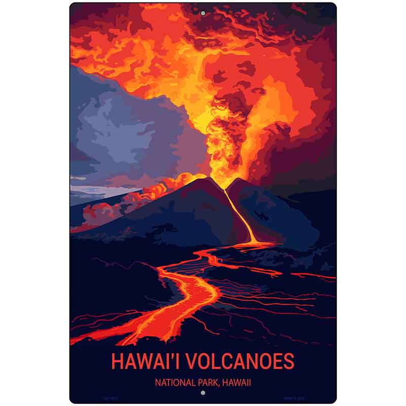 Hawaii Volcanoes Metal Novelty Parking Sign P-4513