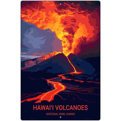 Hawaii Volcanoes Metal Novelty Parking Sign P-4513