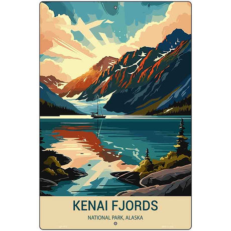 Kenai Fjords Alaska Metal Novelty Parking Sign P-4519