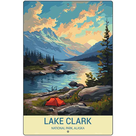 Lake Clark Alaska Metal Novelty Parking Sign P-4522
