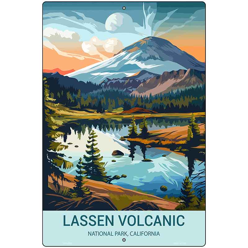 Lassen Volcanic California Metal Novelty Parking Sign P-4523
