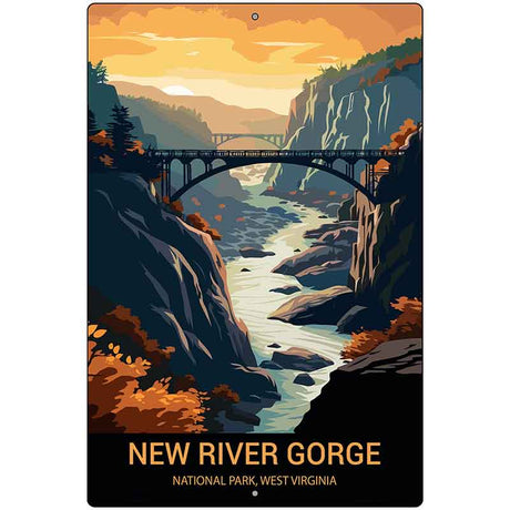 New River Gorge West Virginia Metal Novelty Parking Sign P-4527