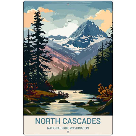 North Cascades Washington Metal Novelty Parking Sign P-4528