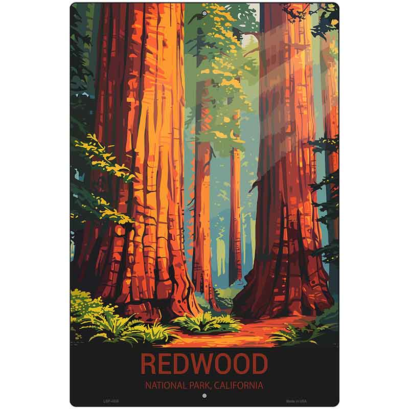 Redwood California Metal Novelty Parking Sign P-4535