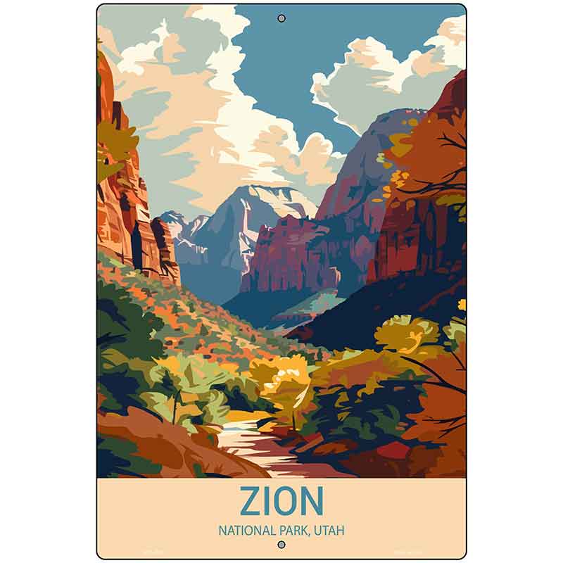 Zion Utah Metal Novelty Parking Sign P-4545