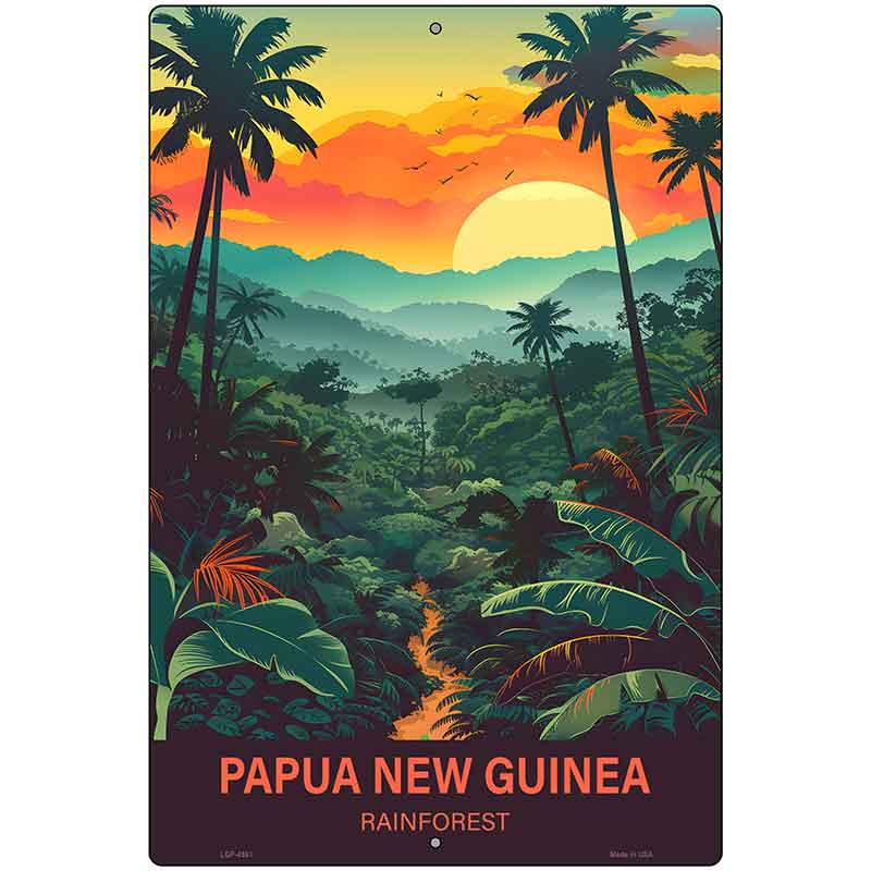 Papua New Guinea Rainforest Metal Novelty Parking Sign P-4551