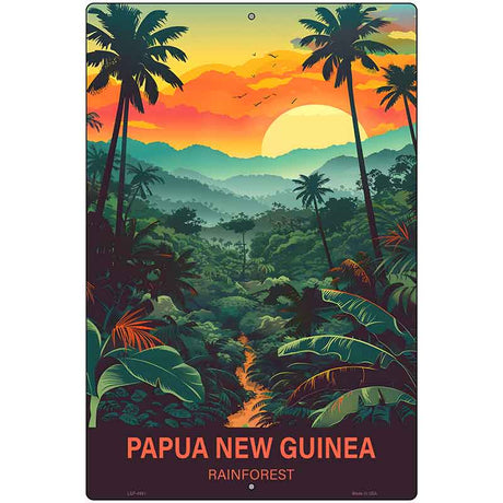 Papua New Guinea Rainforest Metal Novelty Parking Sign P-4551