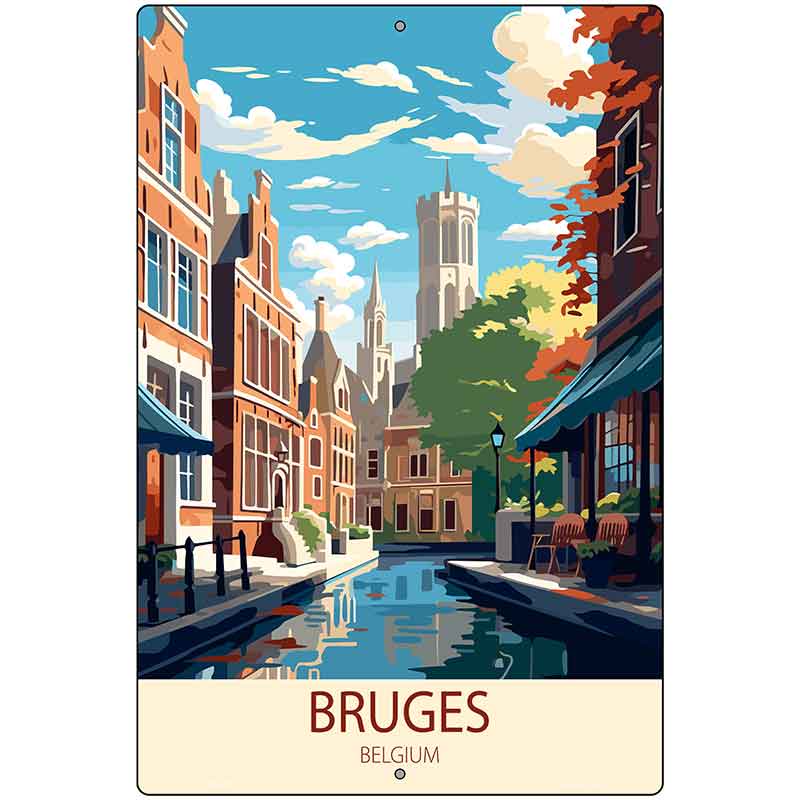 Bruges Belgium Metal Novelty Parking Sign P-4570