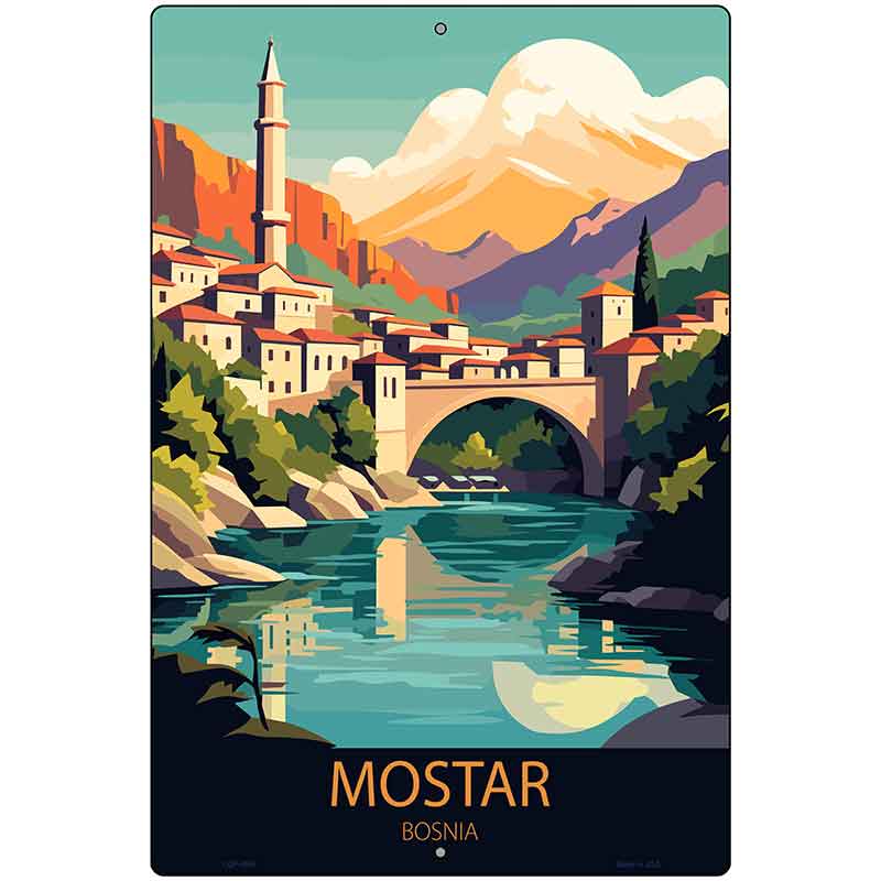 Mostar Bosnia Metal Novelty Parking Sign P-4585