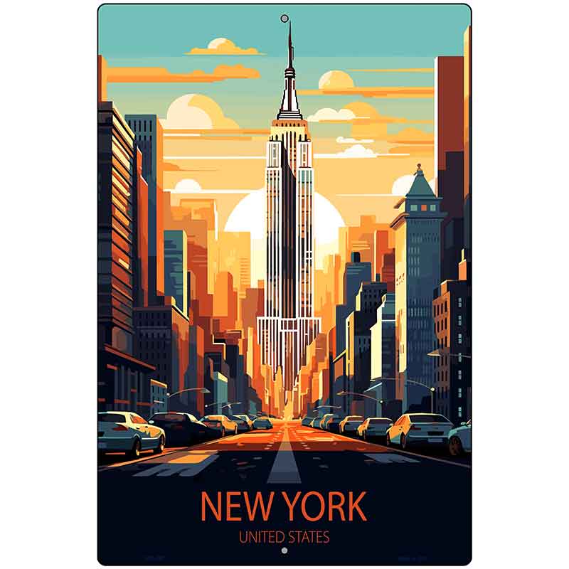 New York United States Metal Novelty Parking Sign P-4587