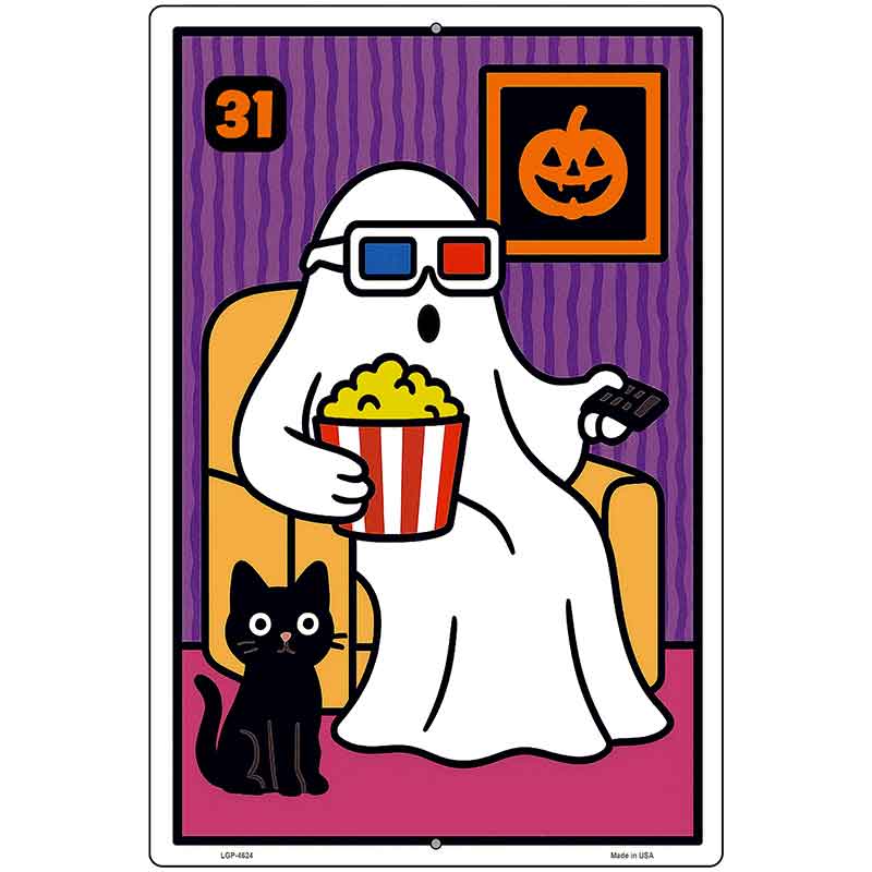 Ghost Watching Movie Metal Novelty Parking Sign P-4624