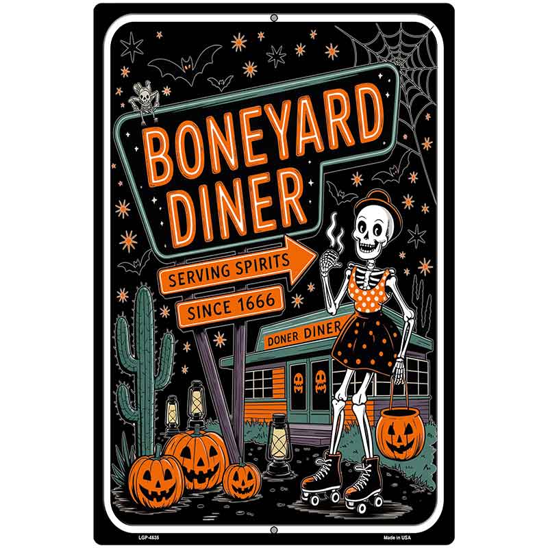 Boneyard Diner Metal Novelty Parking Sign P-4635