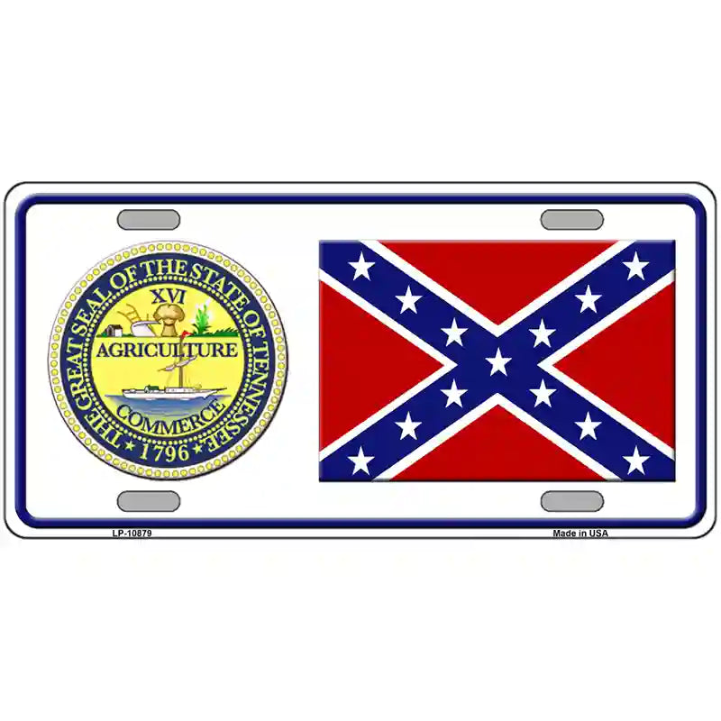 Confederate Flag Tennessee Seal Novelty Metal License Plate 24" x 12" (LLP)