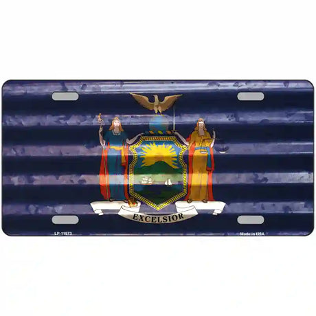 New York Corrugated Flag Novelty License Plate 24" x 12" (LLP)