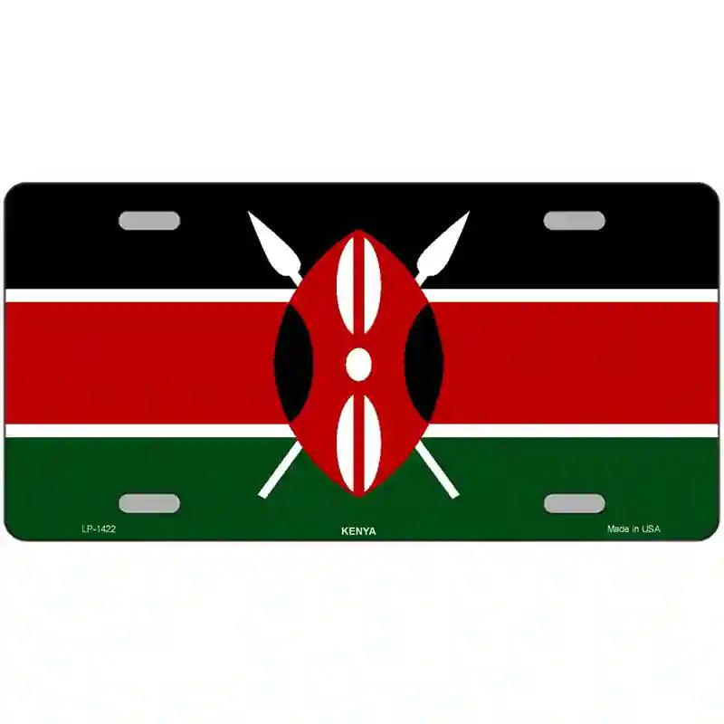 Kenya Flag Metal Novelty License Plate 24" x 12" (LLP)
