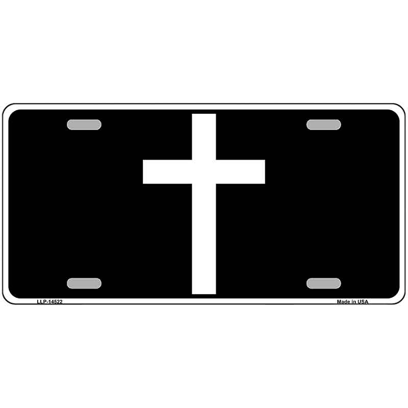Cross Silhouette Novelty Metal License Plate LP-14522