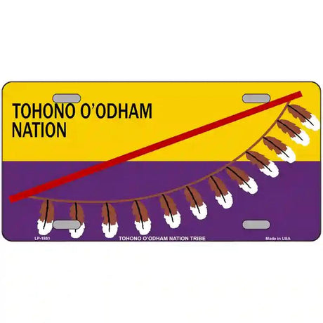 Tohono Oodham Flag Metal Novelty License Plate 24" x 12" (LLP)