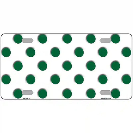 Green White Polka Dot Metal Novelty License Plate 24" x 12" (LLP)