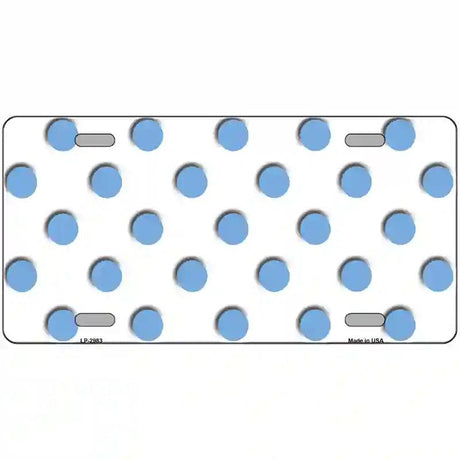 Light Blue White Polka Dot Metal Novelty License Plate 24" x 12" (LLP)