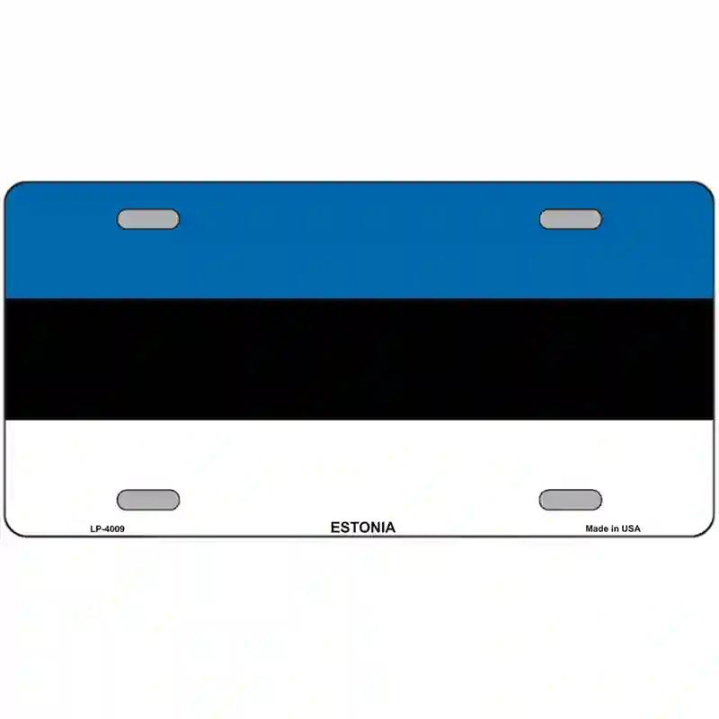 Estonia Flag Metal Novelty License Plate 24" x 12" (LLP)