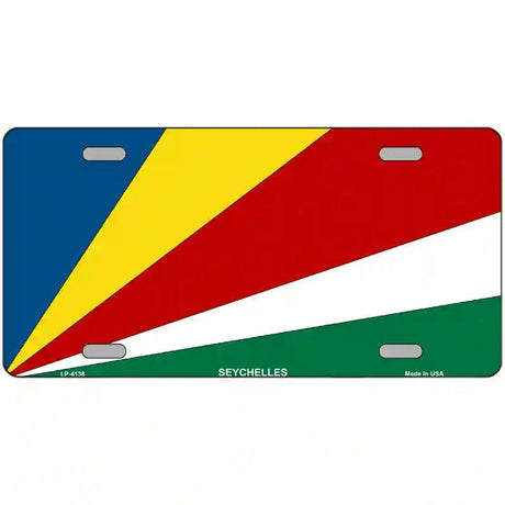 Seychelles Flag Metal Novelty License Plate 24" x 12" (LLP)