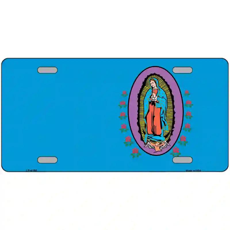 Virgin Mary Blue Metal Novelty License Plate 24" x 12" (LLP)