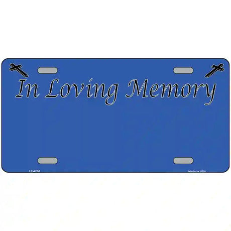 In Loving Memory Blue Metal Novelty License Plate 24" x 12" (LLP)